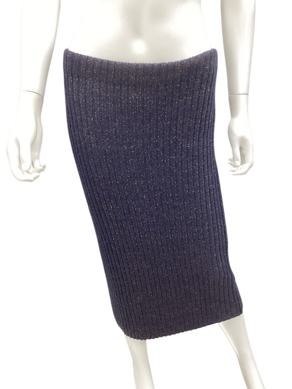 Rag & Bone New York Skirt Women’s Size S Sweater Skirt Midi Navy MetallicThread